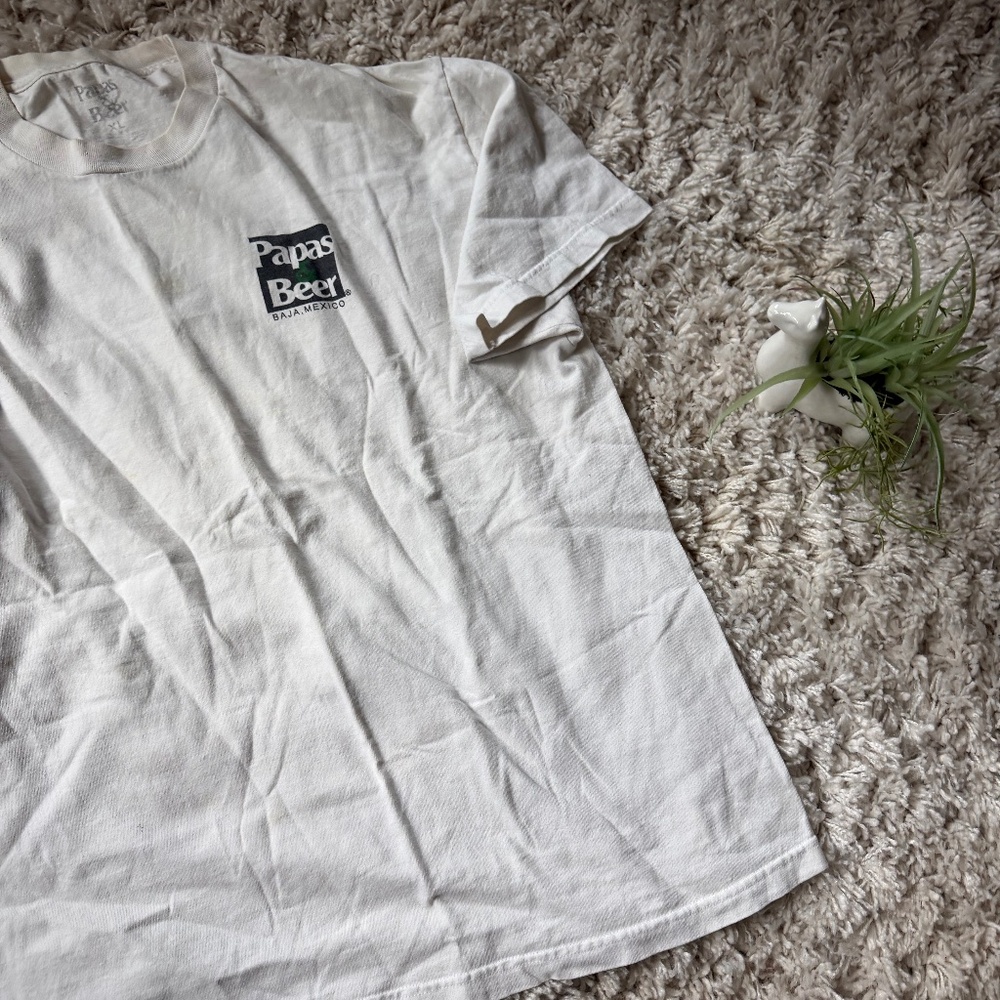 White Short Sleeve papas and beer drinking brewery, vintage T-shirt Men's Tee ef